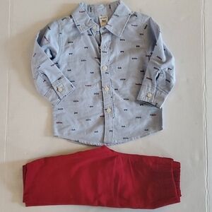 Carters button up & pant set